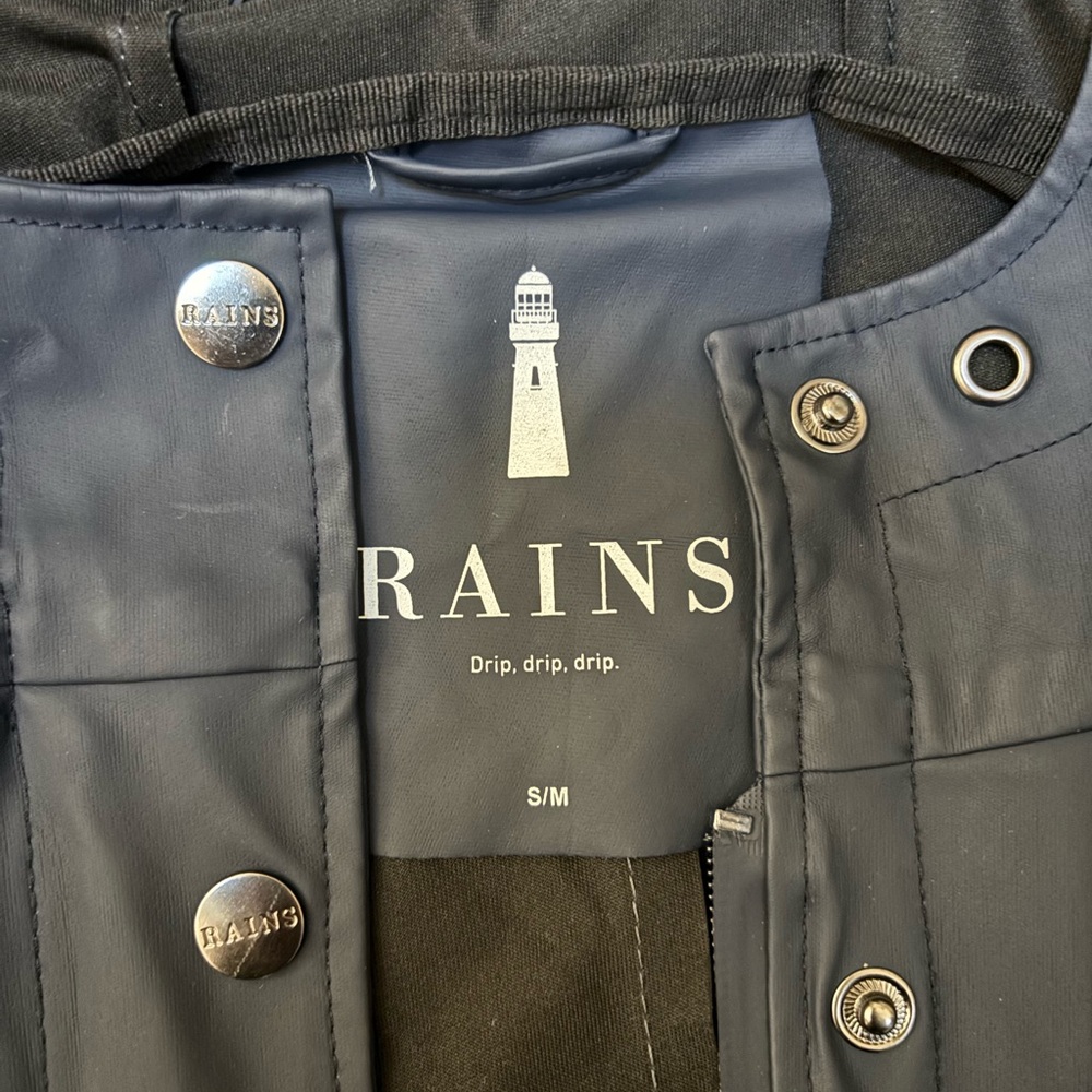 Rains Women's Blue Curve Long Trench - Picture 3 of 4